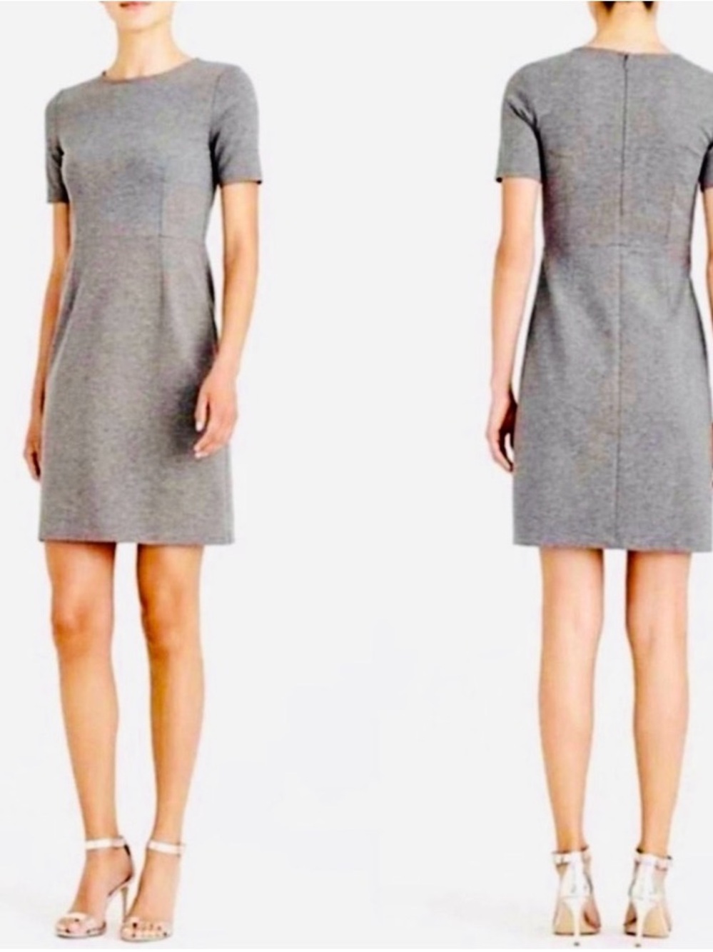 J. Crew Heather Gray Short-Sleeve Cotton  Dress, Size 6